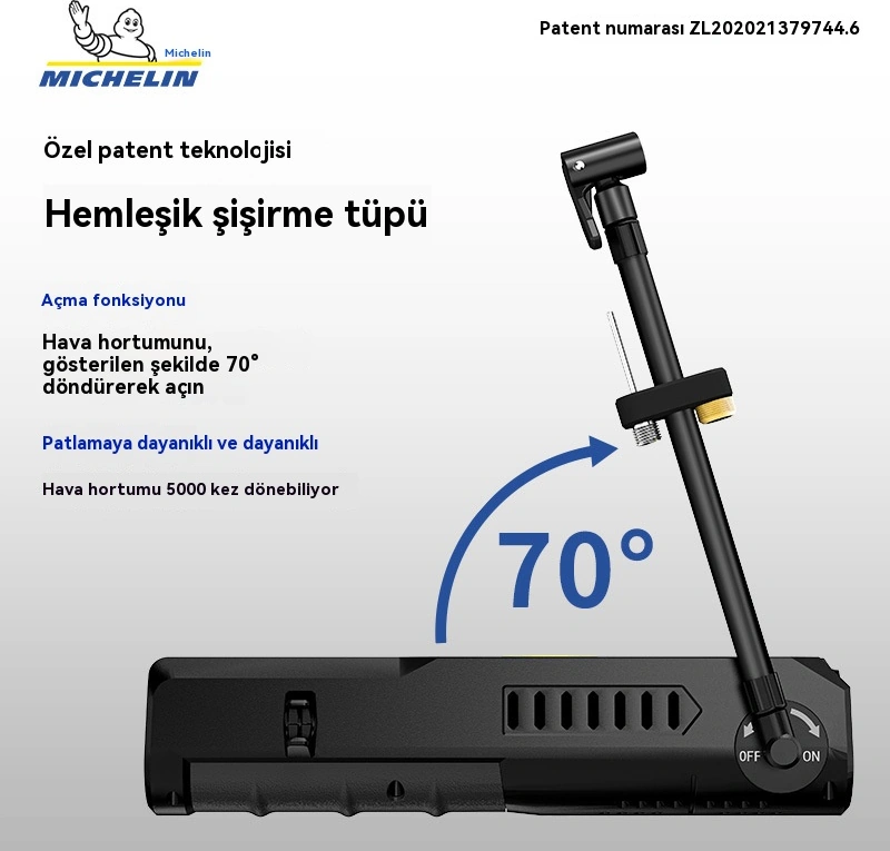 Taşınabilir Otomobil Şişirme Pompası, Karayolu Bisikleti Ve Motosiklet İçin Uygundur 1 Adet