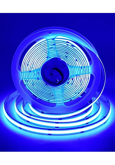 12v Cob Şerit Led Mavi Işık - Metrede 360 Led - 5 Metre 5 METRE
