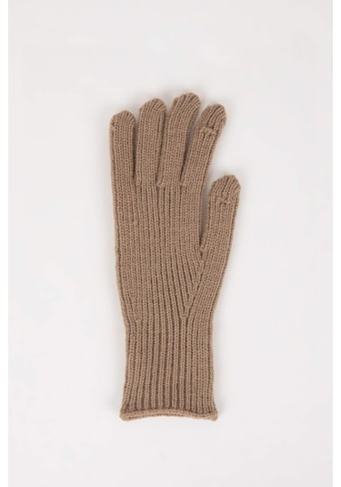 DeFacto 	Kadın Fonksiyonel Triko Eldiven C6839AX24WNBN62 Kahve