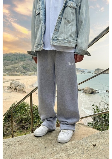 Flaw Atelıer Flaw Atelier Baggy Eşofman Altı Gri Melanj-16511 Gri Melanj