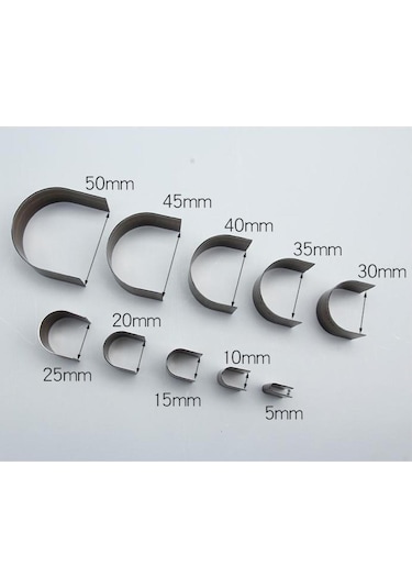 Suntek 10 Adet Deri Kesme Kalıp Yarım Yuvarlak Aracı Takı