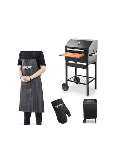 Luxchef LC50 Barbekü Mangal + Kılıf + Önlük + BBQ Eldiveni