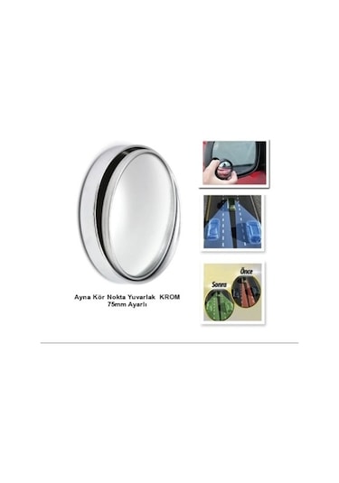 Ayna Kör Nokta Yuvarlak 75mm Ayarlı Krom