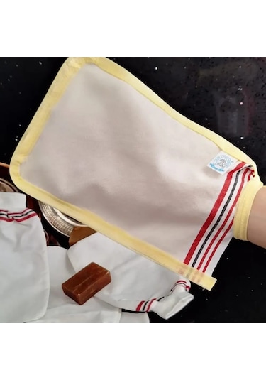 Eker Sarı Biyeli Kese Seti-5 Adet-banyo Ve Duş Kesesi