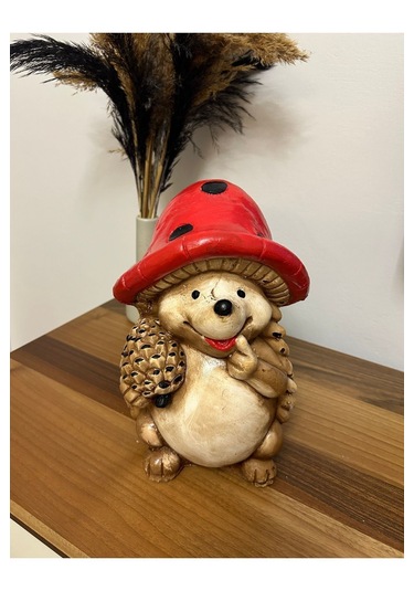 Dekoratif 30cm Büyük Boy Kirpi Ev Balkon Bahçe Dekorasyon Bohem Biblo Heykel 30 Cm