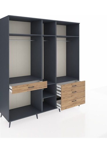 Kronos Dolap 7 Raflı 4 Çekmeceli 3 Askılı 220x59x243 Antrasit-antrasit/çam Antrasıt/atlas Çam Kronos Dolap 7 Raflı 4 Çekmeceli 3 Askılı 220x59x243 Antrasit-antrasit/çam Antrasıt/atlas Çam