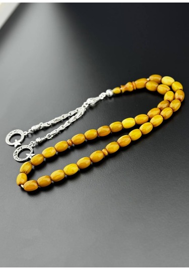 Havşalı Sıkma Kehribar Tesbih Hcz-model Pplhly Sarı