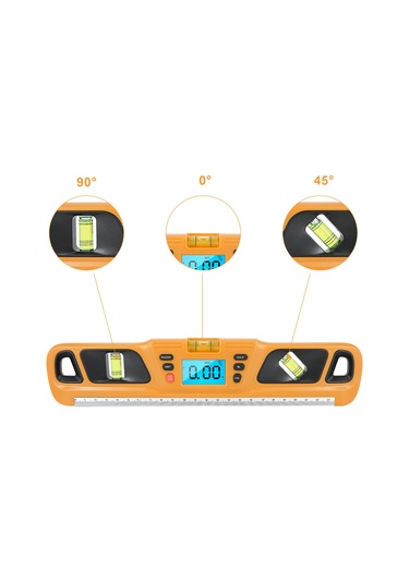 Hangfox Mavi Uzun Seviye Aleti: Mıknatıs, Ters Görünüm, Seviye Kalibrasyon, 0 /90 Sesli Uyarı, Çelik Malzeme Pil Dahil Değil