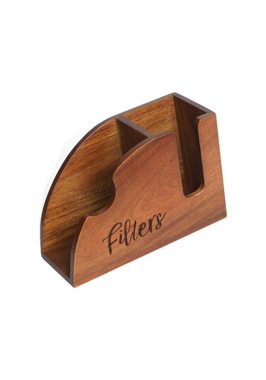 Suntek Ahşap Kahve Filtre Tutucu Modern Stand Kutusu Tezgah Kahverengi