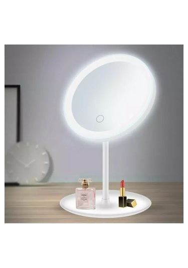 Yuvarlak Işıklı Makyaj Aynası 3 Renk Işık Şiddeti Ayarlanabilir