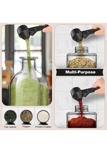 Yaleker Kahve Filtre Huni Ve Kaşık Seti, Yeniden Kullanılabilir Kapsüllere Dolum, Fazla Kahveyi Kaldırma, Ev Kullanıma Uygun Siyah Abs Malzeme Siyah