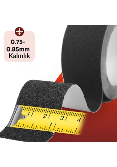 15 Mt Bondit Siyah Yapışkanlı Kaygan Zemin Basamak Merdiven Kaydı