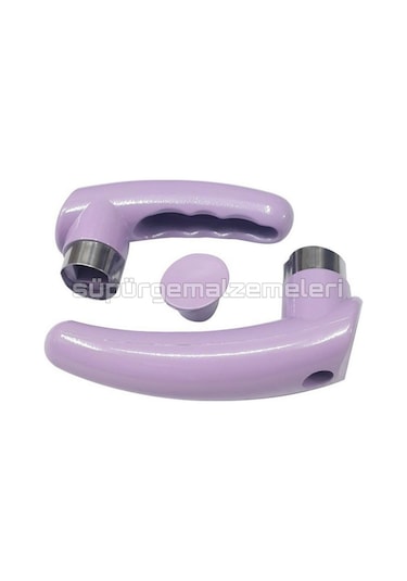 Lila Çaydanlık Sapı Kulp Tutamak Seti Karşıdan-Üstten Vidalı Lila