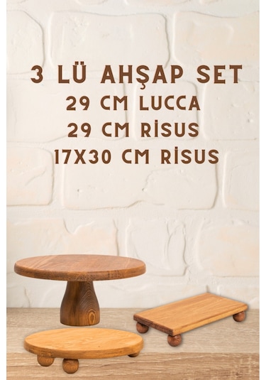 3lü 29 Cm Lucca Pastalık, 29 Cm Risus, 17x30 Risus Çeyiz Seti
