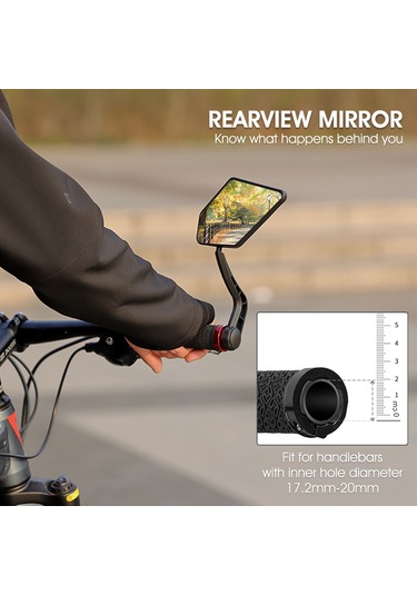 Yifomall Bisiklet Geribakış Aynası, Dönebilen Büyük Çerçeve, Dağ Bisikleti/santralit İçin, Sağlıklı Sürüş İçin Sol-sağ Çift Seti