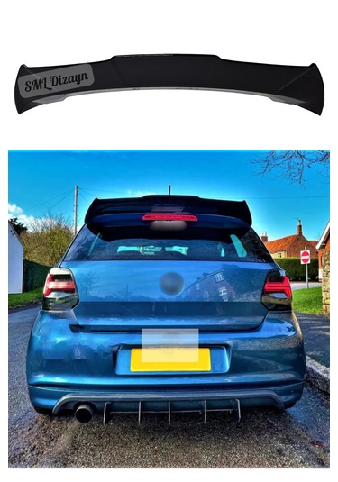 Volskwagen Polo Yarasa Spoiler Spoyler Kanat 2010-2017 Parlak Siyah Plastik