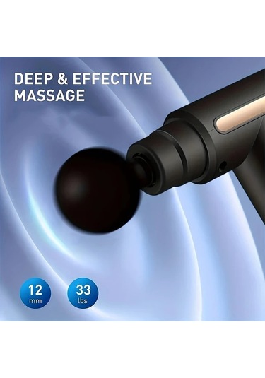 Fochsia Black Taşınabilir Derin Doku Masaj Tabancası Yüksek Tork Motoru 6 Hız 4 Başlık Usb Şarj Altın