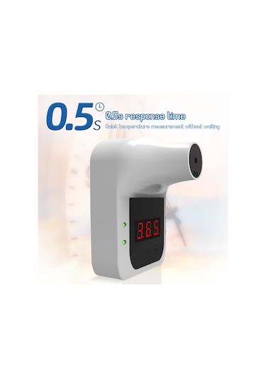 Hfambition Duvar Takılan Dokunsuz Entegre Isı Ölçer, Otomatik Alarm, 0.5s Hızlı Okuma, Ofis/metro/market Uygun, Usb Şarj Desteği Pil Dahil Değil