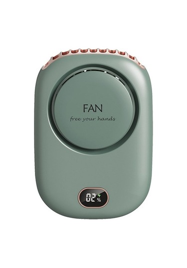 Ruyı Asmak Boyun Fan Tembel Yapraksız Fan Usb Büyük Rüzgar Gücü Ekran Küçük Fan 2894 Yeşil