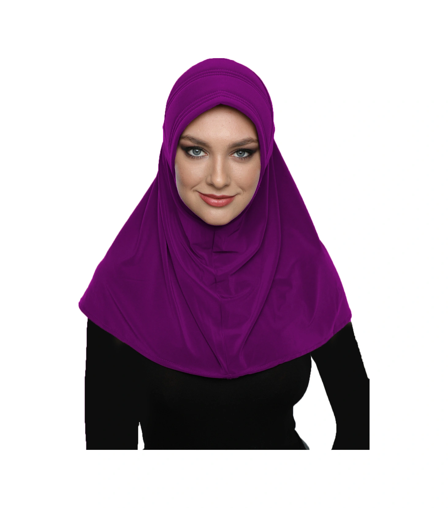 Takmatik Sade Fuşya Hazır Türban Tesettür Havuz Bonesi Namaz Örtüsü Fuşya