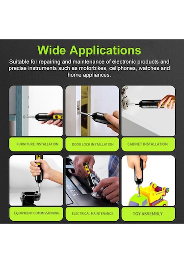 Symbee Şarj Edilebilir Mini Elektrikli Tornavida Seti - 2000mah Pil, Usb Şarj, 7 Uçlu