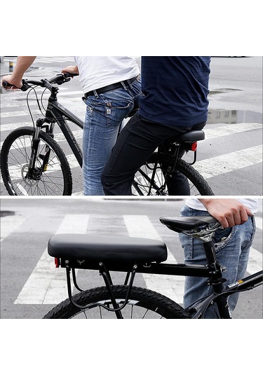 Bisiklet Arka Koltuk Bisiklet Mtb Dağ Bisikleti Pu Deri Yumuşak Rahat Yastık Bisiklet Arka Raf Siyah