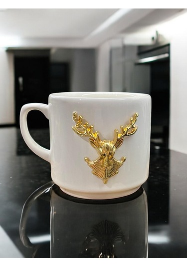 Seramik Kupa Bardak Geyikli Tasarım
