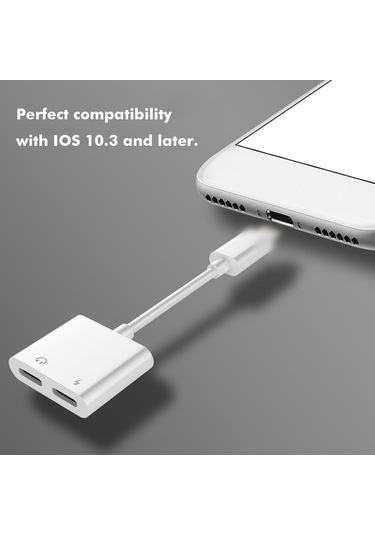 Sandwich İphone 2-in-1 Şarj Ve Ses Çevirici - Müzik Dinlerken Şarj, Kaliteli Ses, Hızlı Şarj, Abs Kasa, İos Uyumlu