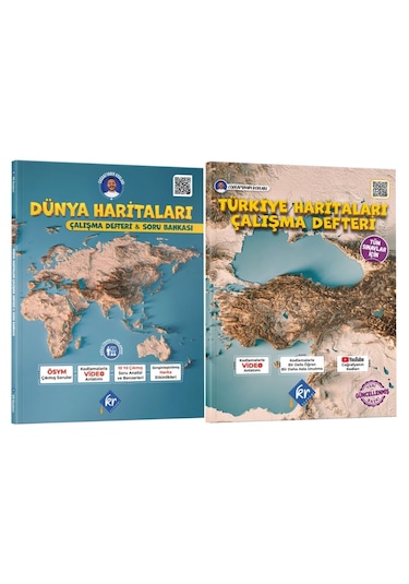 Coğrafyanın Kodları Dünya Haritaları Çalışma Defteri Soru Bankası ve Türkiye Çalışma Defteri Seti