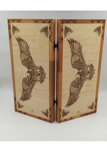 Simya Figür Kartal Tavla Akça Kaplama El Yapımı