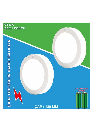 Greentech Şarjlı Hareket Sensörlü Led Aydınlatma / GT-CL05-2 Adet