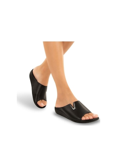 Muya Nest Anatomik Dört Mevsim Kadın Terlik Siyah 36