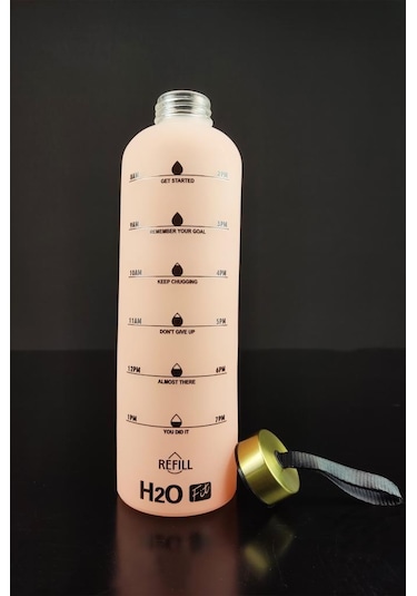 Digithome H2o Motivasyon Cam Matara Su Şişesi 1000 Cc Pembe - H2o87193 - Hyt