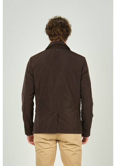 Daynax Erkek Çift Yaka Detaylı Düğme Kapamalı Ceket Mont 4900 Kahverengi Kahverengi