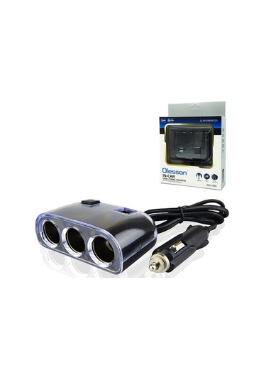 Ayt Olesson 1505 12-24v 3lü Çift Usbli 120w 80 Cm Kablolu Araç Oto Tır Çakmak Çoklayıcı Çakmaklık Çoğaltıcı