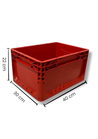 Alpbx 1.kalite Kırmızı Plastik Kasa 40x30x22 Cm - Kutu 21 Litre