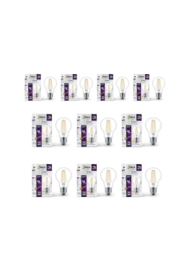 7w E27 Filament Led Ampul - Dim Edilebilir Df60 10 Adet