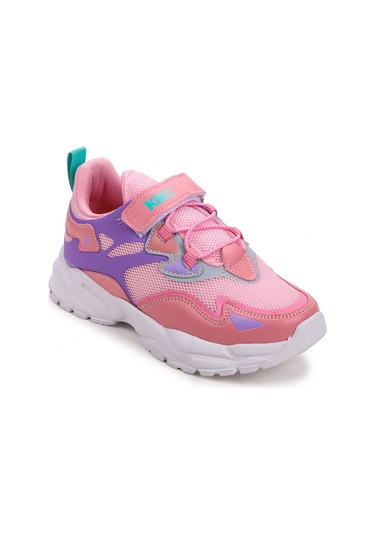 Kiko Kids Cırtlı Fileli Kız/erkek Çocuk Spor Ayakkabı 3019 Şeker Pembe