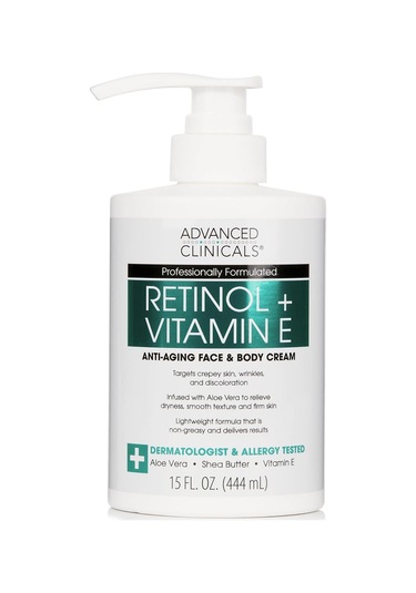 Advanced Clinicals Retinol + E Vitamini Yüz Ve Vücut Kremi 444ml