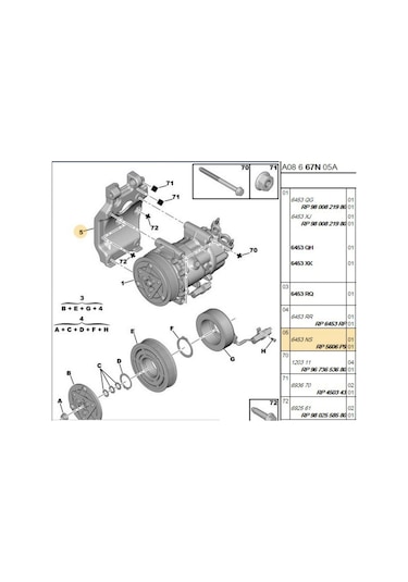 Klima Kompresör Bağlantı Ayağı C4 307 Tepee 11958001-6453ns-5606pg