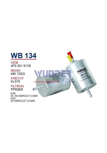 WUNDER WB134 Mazot Filtresi Audi A4-A6 Cabriolet 4,0 Bar
