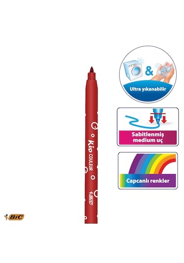 Bic Kids Kids Couleur Ultra Yıkanabilir Keçeli Boya Kalemi 36'l