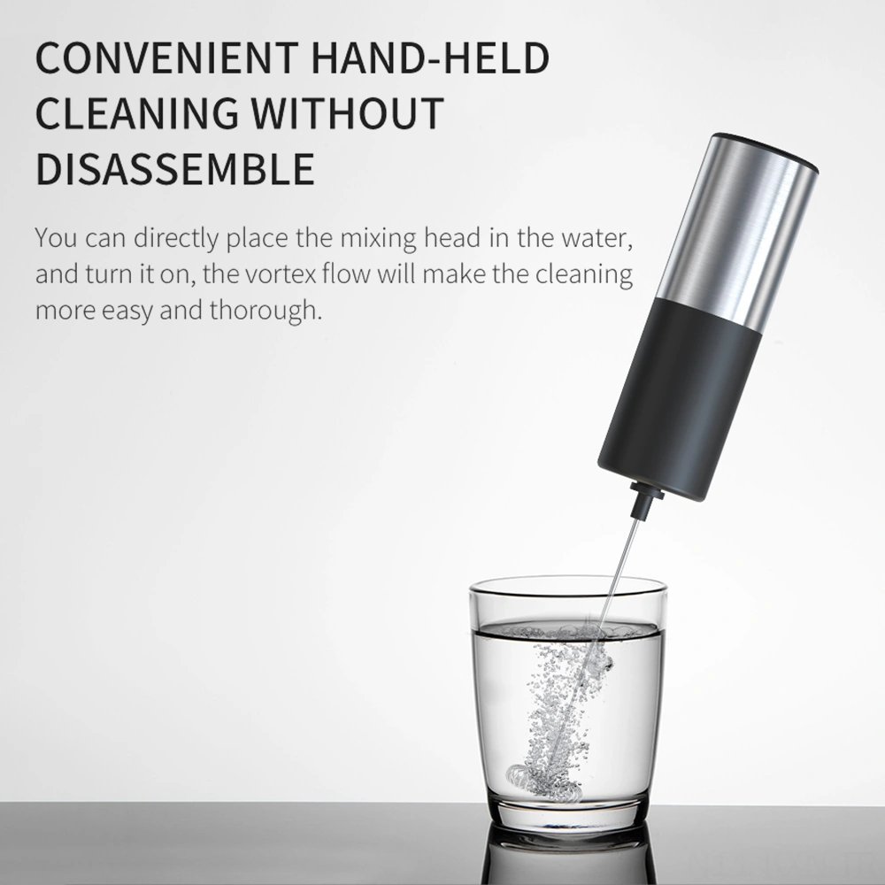 Kosona El Tipi Elektrikli Süt Köpükleyici 14000rpm Hızlı Çırpıcı 304 Paslanmaz Çelik Kahve Latte Çay İçin Pilli Pil Yok Siyah Ve Gümüş