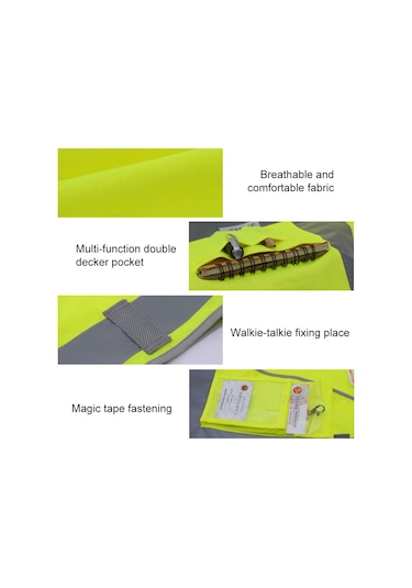 Skycity Vm-1027 Flüoresan Turuncu Xxl Çok Cebilli Yüksek Görünürlükli İş Güvenlik Yeleği İnşaat-çevre Temizliği Için