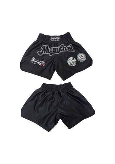 Dragondo Mt2017 Muay Thai Federasyon Onaylı Nakışlı Maç Şortu Siyah