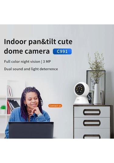 Vkemall Beyaz Ev Kamera 1080p 5mp - İki Yönlü Konuşma, 355 Dönebilen, Ir Gece Görüşü, Hareket Algılama, 256gb Tf Kart Desteği