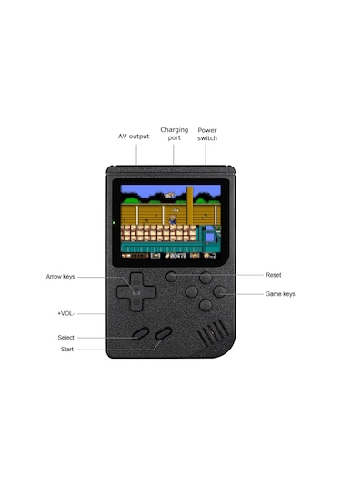 Taşınabilir El Mini Oyun Konsolları Gamepad İle 3 İnç Tam Renkli Ekran Dahili 800 Retro Oyun 1020mah Pil Desteği Av Çıkışı