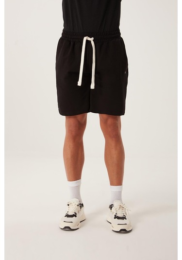 Erkek Golf Nakışlı 2 Iplik Şort Siyah