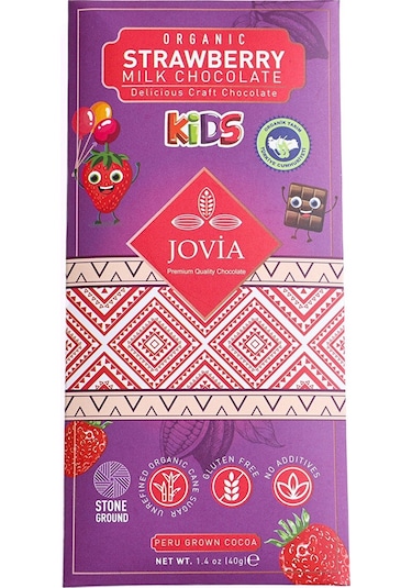 Jovia Organik Sütlü Çikolata Çilekli Kids 40 G
