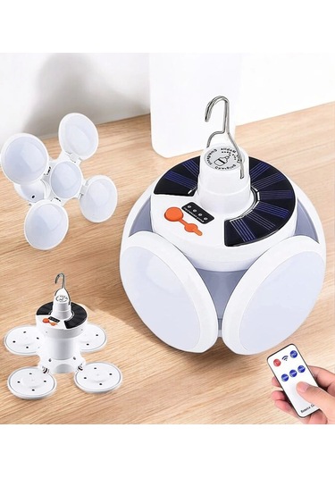 Katlanabilir Taşınabilir Kamp Lambası Işıldak Beyaz Işık Güneş Enerjili Solar Aydınlatma